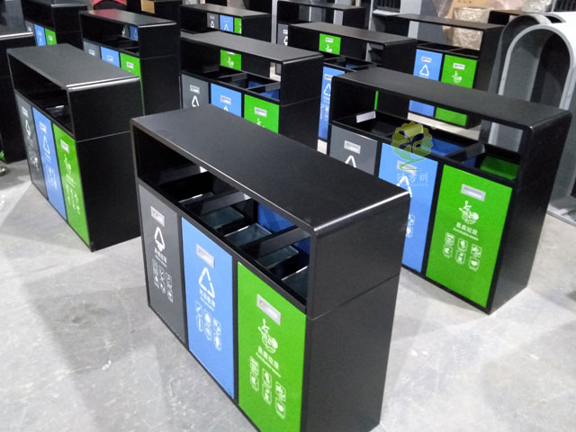 惠州仲愷企業(yè)不銹鋼噴塑戶外三分類(lèi)垃圾回收箱