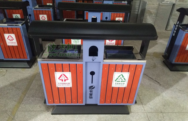 戶(hù)外鋼木分類(lèi)垃圾桶廠家生產(chǎn)圖