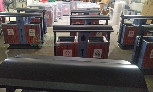 戶(hù)外鋼木分類(lèi)垃圾桶廠家生產(chǎn)圖