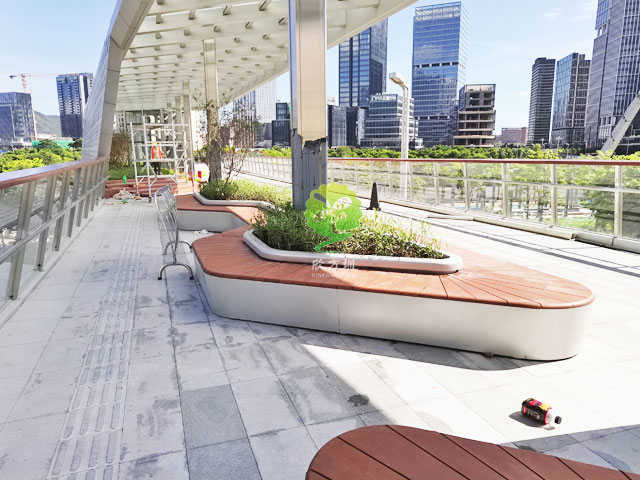 不銹鋼花池坐凳美化深圳前?？缃止珗@G9天橋城市戶外景觀